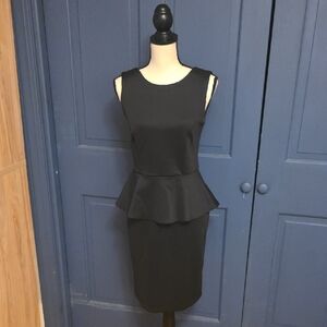 Spence Black Peplum Dress Soft Stretchy Unlined Sz 4 No Wear
